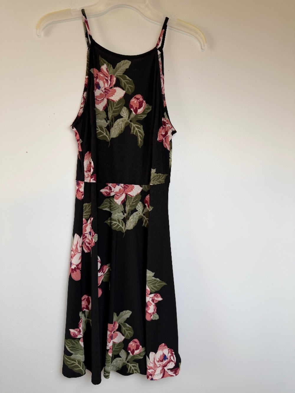 LUSH Black Floral Print Sleeveless Dress Size L